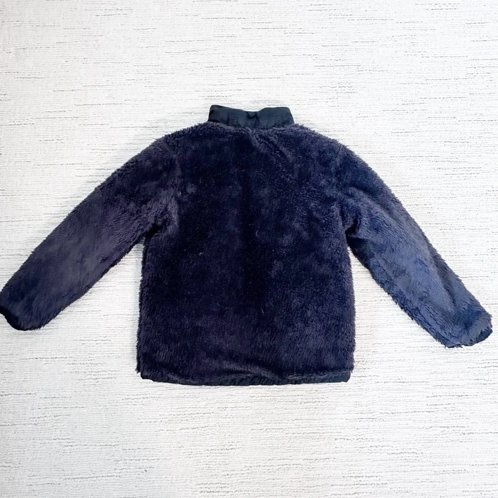 THE NORTH FACE Mount Chimbo Youth Boy L Black/Gray Reversible Jacket Puffer Cozy